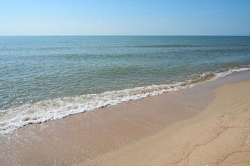 sea and sand with blue sky, natural background