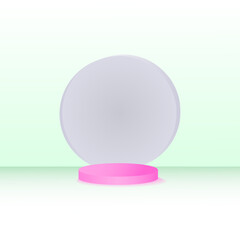 geometric background minimal abstract 3d podium circle pink grey green moon