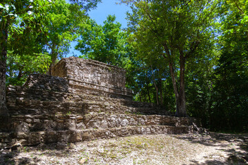 Fototapeta na wymiar Muyil Zona Arqueológica en Quintana Roo, México