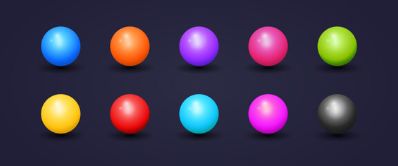Colorful Balls Realistic 3D Collection Set