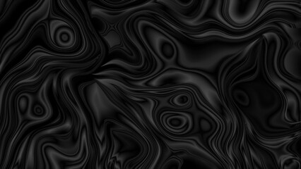 Black abstract glossy liquid waves background