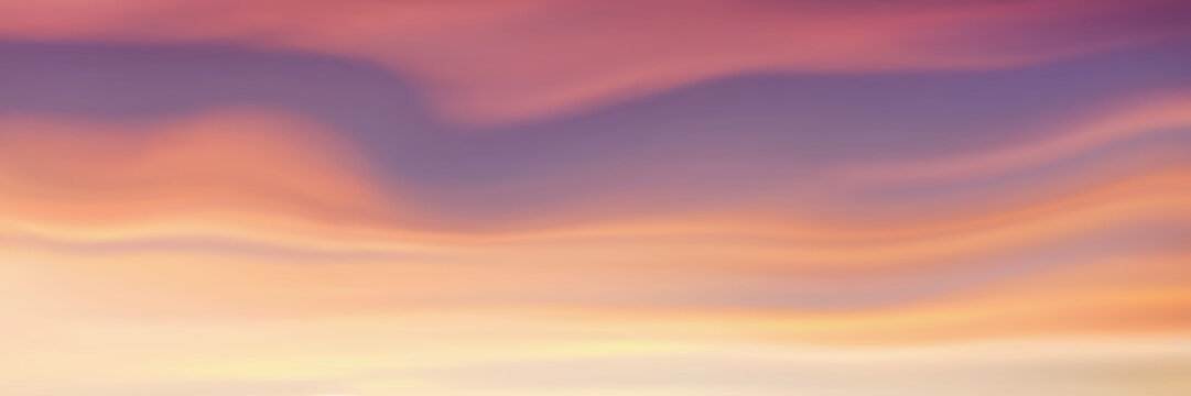 Panoramic view of the sunset sky, natural background
