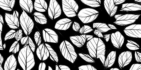 Autumn background of dry leaves, vector design, shades of gray