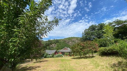 Unjusa, known as the temple of residing clouds or the temple of one thousand stone Buddhas and one thousand stone pagodas in South Korea, in the summer of 2022. 