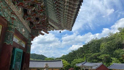 Unjusa, known as the temple of residing clouds or the temple of one thousand stone Buddhas and one thousand stone pagodas in South Korea, in the summer of 2022. 