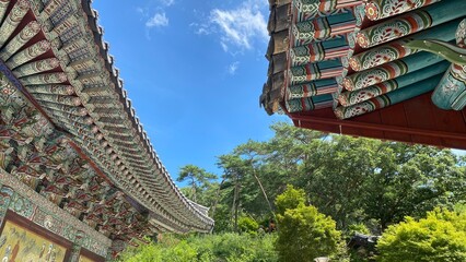 Unjusa, known as the temple of residing clouds or the temple of one thousand stone Buddhas and one thousand stone pagodas in South Korea, in the summer of 2022. 