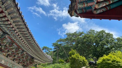 Unjusa, known as the temple of residing clouds or the temple of one thousand stone Buddhas and one thousand stone pagodas in South Korea, in the summer of 2022. 
