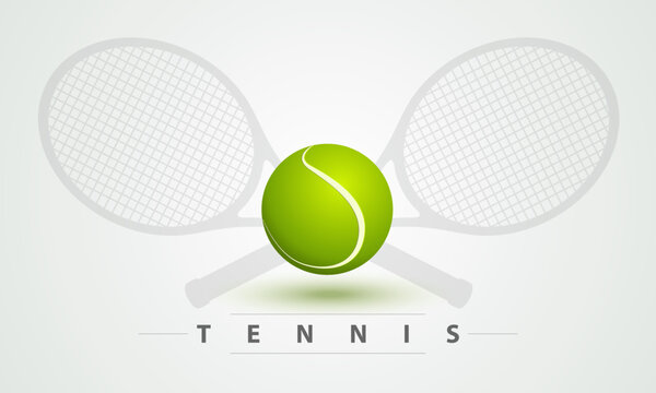 A tennis ball, two rackets. Logo. Icon