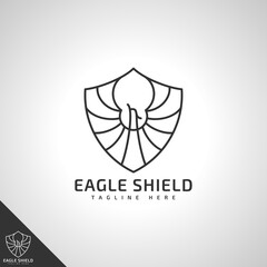 Eagle Shield Logo with Line Art Style