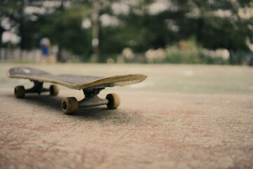 Blurred background skateboard at the park