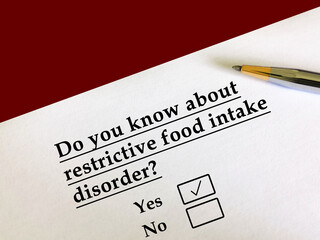Obraz premium Questionnaire about mental health