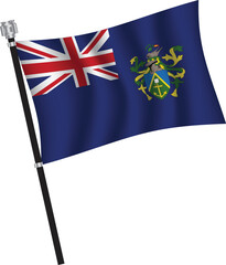 Flag of Pitcairn Islands,Pitcairn Islands flag Golden waving isolated vector illustration eps10.