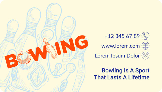 Sport that lasts a lifetime, bowling business card