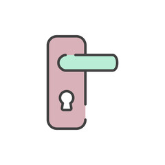 door handle icon vector illustration logo template for many purpose. Isolated on white background.