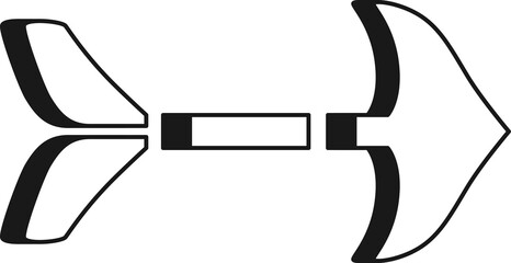 Arrow symbol. Turn right. Transparent flat design element.