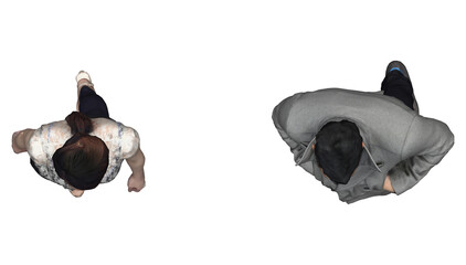 3D High Poly Humans - SET1 Color - Top View