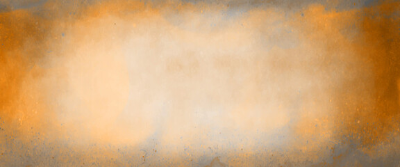 Colorful background with soft yellow center and orange vintage texture with light blur and autumn colors, old soft yellow background texture, elegant classy orange yellow color with border grunge.