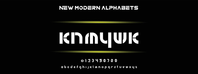 Modern minimal font for personal and business use. Capital sport alphabets and game fonts. Creative letter in white color.