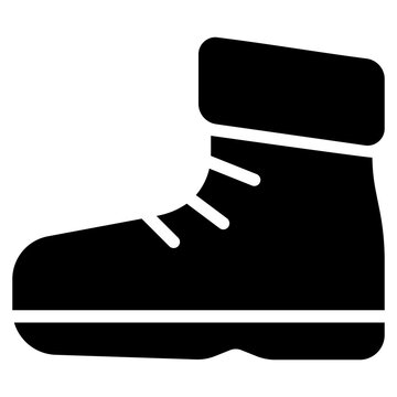 snow boot icon with solid line style. Suitable for website design, logo, app and UI.