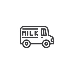 Milk truck line icon