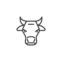 Cow face line icon