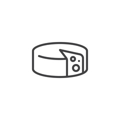 Round cheese line icon
