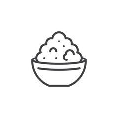 Cottage cheese bowl line icon