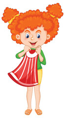 Cute girl trying on a dress