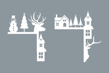 Laser Cut Christmas Door Corner.