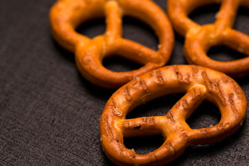 Background in the form of salty pretzel cookies.