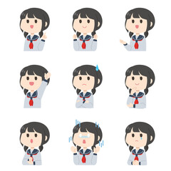 女子学生　イラスト