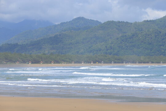 Beautiful view of Teleng Ria Beach  in Pacitan, East Java. Great for nature background and wallpaper.