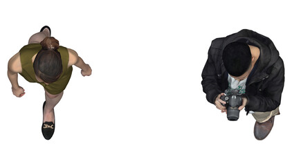 3D High Poly Humans - SET2 Color - Top View
