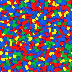 Colored plastic blocks jumbled together background, can be tiled