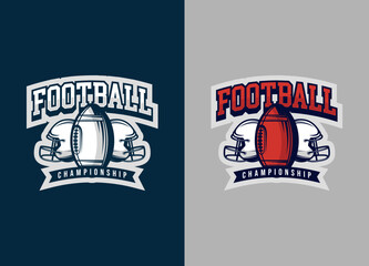 Rugby and football logotype. Sport modern logo and symbol illustration. Minimalist team sport design. Vector eps 10.