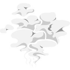 rising puffs of smoke in cartoon style