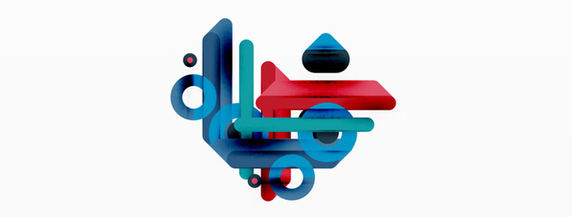 Lines geometric background. Stripes and rings composition business template for wallpaper, banner, background or landing