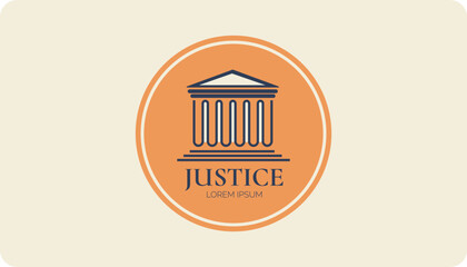 Justice, lawyer business card logotype or sign