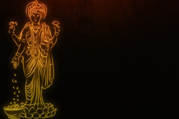 lashmi ji neon sign isolated dark background