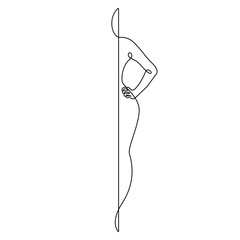 Woman Body Line Drawing. Abstract Minimal Female Figure Continuous One Line Drawing. Woman Nude Illustration. Modern Trendy Contour Drawing. Vector EPS 10. 