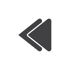 Rewind button vector icon