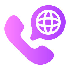 worldwide support gradient icon