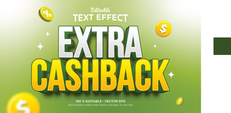 Extra Cashback Editable Text Effects