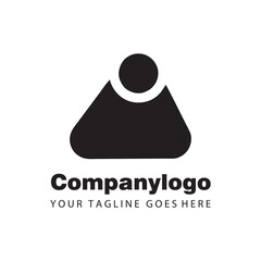 simple black human sign for logo company design