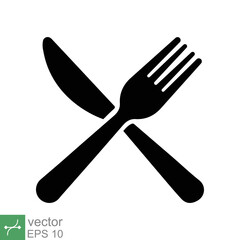 Cutlery and kitchen set icon. Simple solid style. Fork and knife, dinner, lunch, utensil, dish, flatware, food, eat concept. Glyph vector illustration isolated on white background. EPS 10.