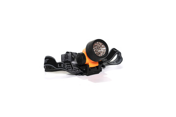 Isolated headlamp flashlight with straps for the head