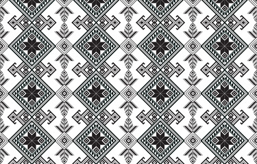 Fototapeta premium Geometric ethnic pattern Oriental and Asia traditional style. black and white. Design for tile, ceramic, background, wallpaper, clothing, wrapping paper, fabric, and Vector illustration. pattern style