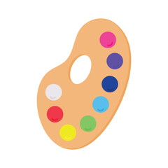 Painting supplies, color palettes, colorful tubes, watercolors, oil paints, acrylic paints.