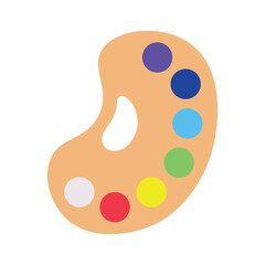 Fototapeta premium Painting supplies, color palettes, colorful tubes, watercolors, oil paints, acrylic paints.