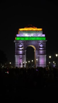 India Gate, New Delhi, It is a triumphal arch architectural style war memorial to 82,000 soldiers of the Indian Army who died in the First World War